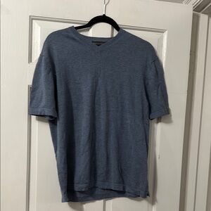 Men's Blue V-Neck Shirt